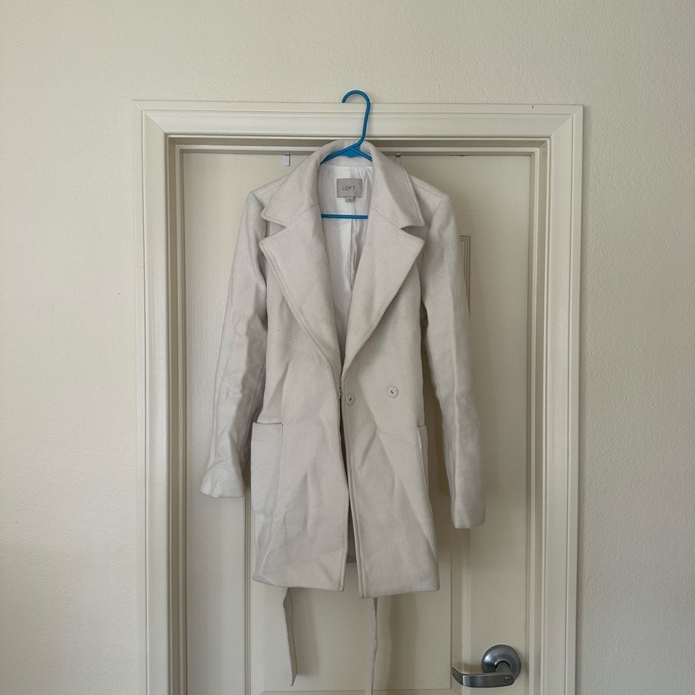 LOFT Cream Pea Coat for Women